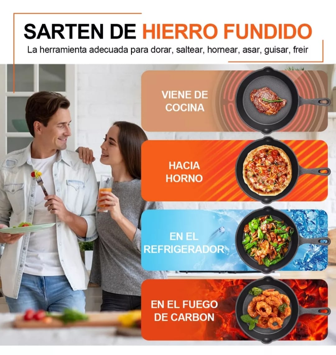 Set de sartenes de hierro fundido
