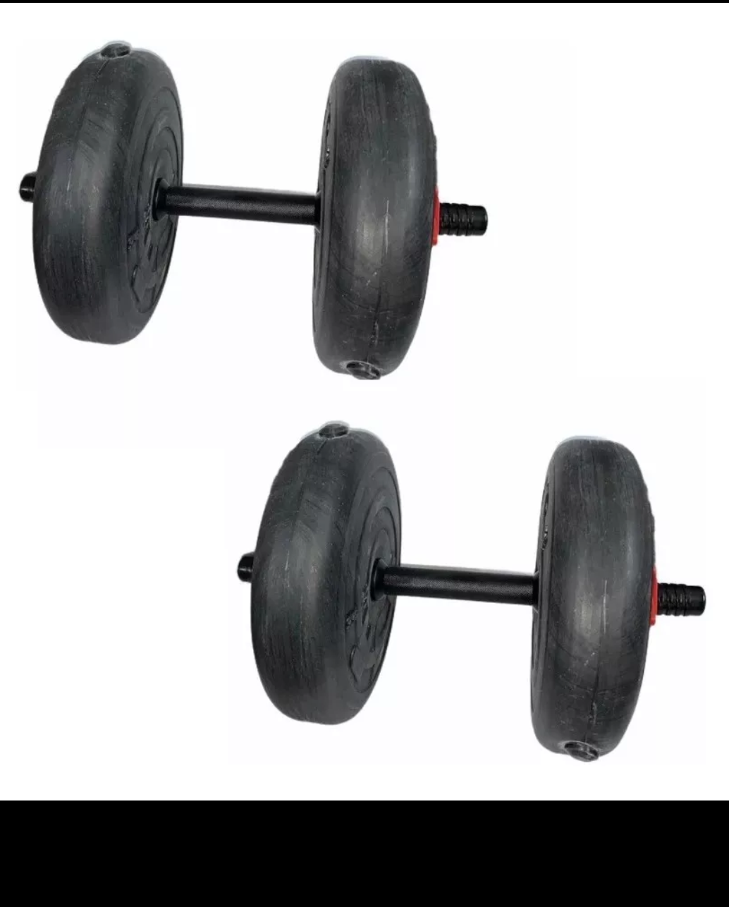 Kit de pesas 60 lbs; barra recta y par de mancuernas