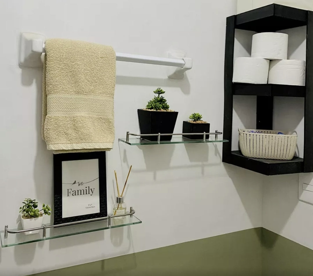 4 repisas rectangulares para baño