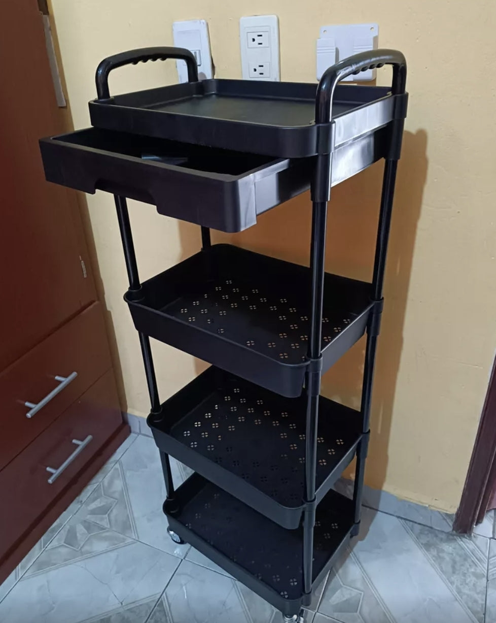 Carrito organizador 4 niveles con cajón