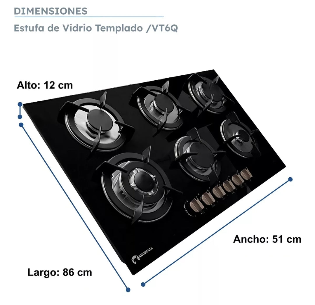 Parrilla Shorbull 6 quemadores