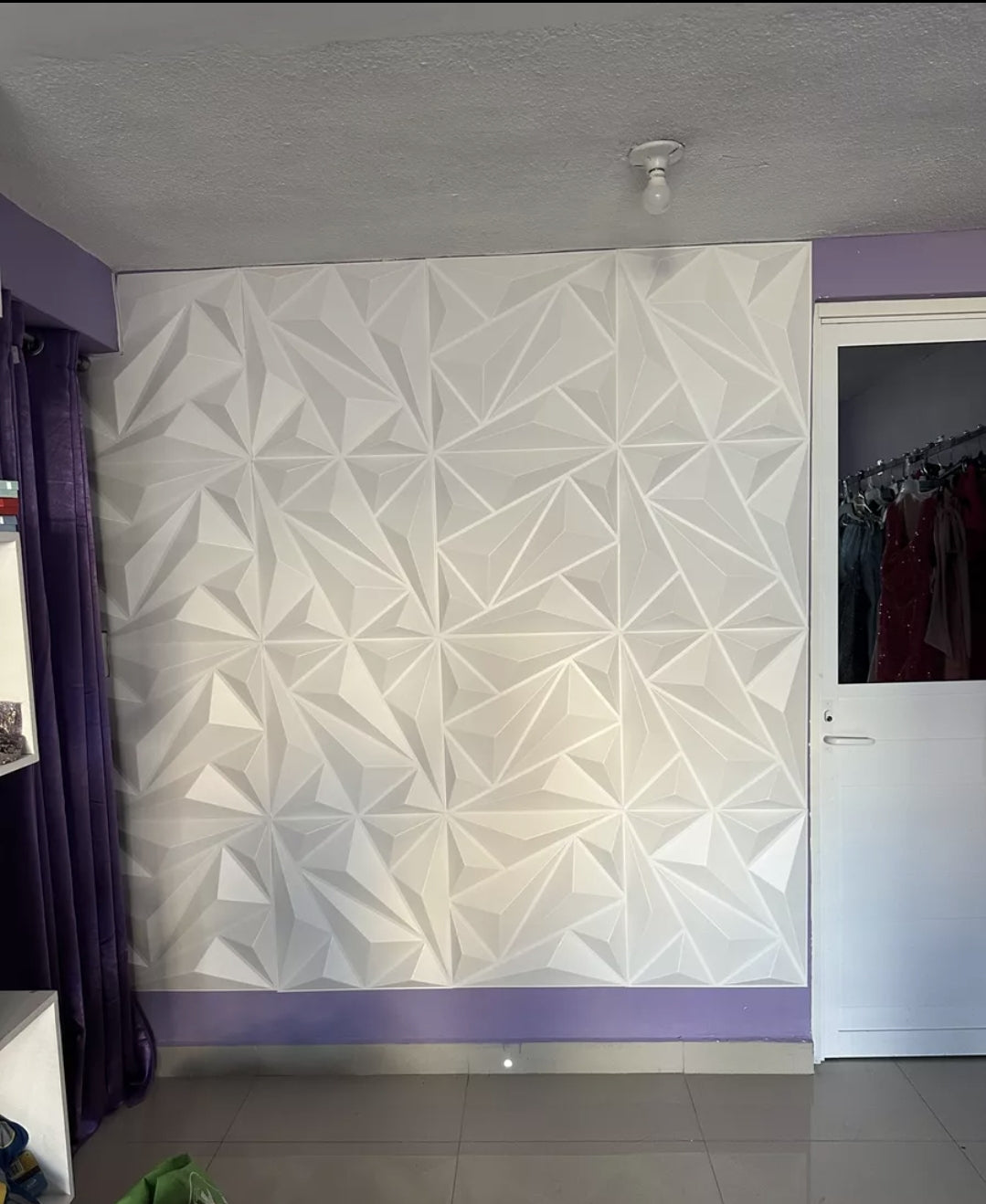 Paneles decorativos 3D de PVC 50x50cm BLANCO MATE