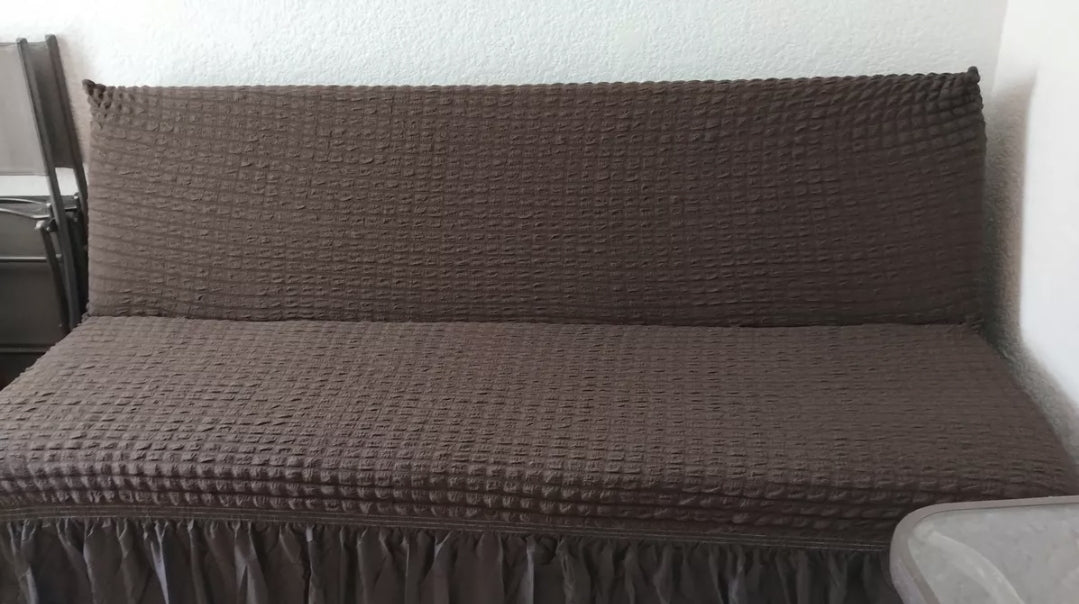 Funda elástica de sofá cama con faldón