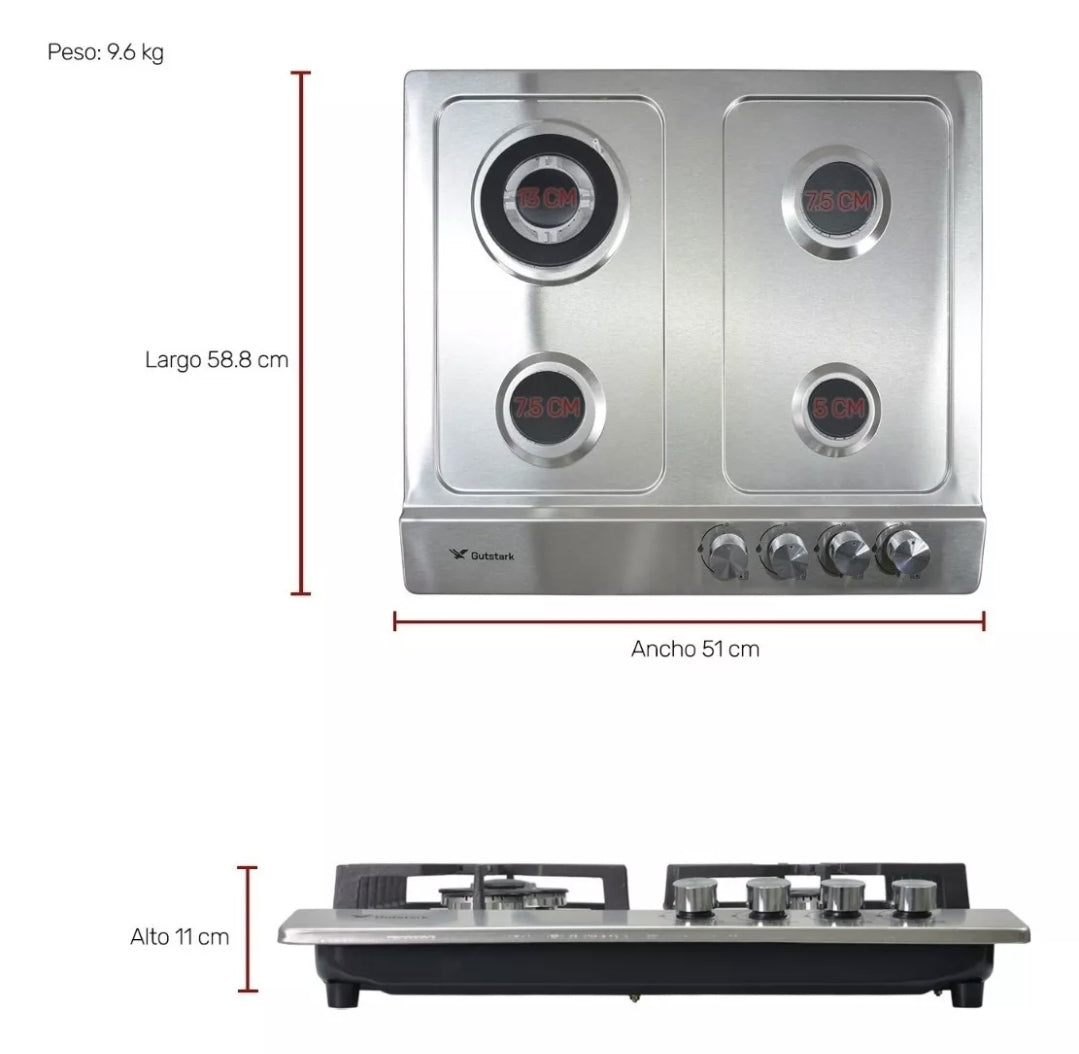 Parrilla a gas GUTSTARK 4 quemadores