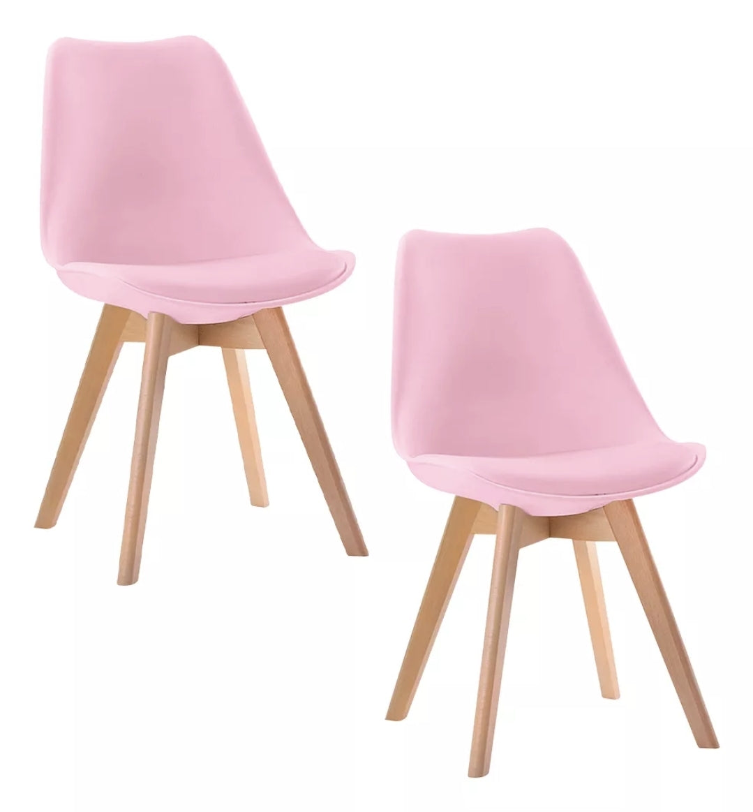 Set 2 sillas de comedor Tulip Minimalistas Acolchadas