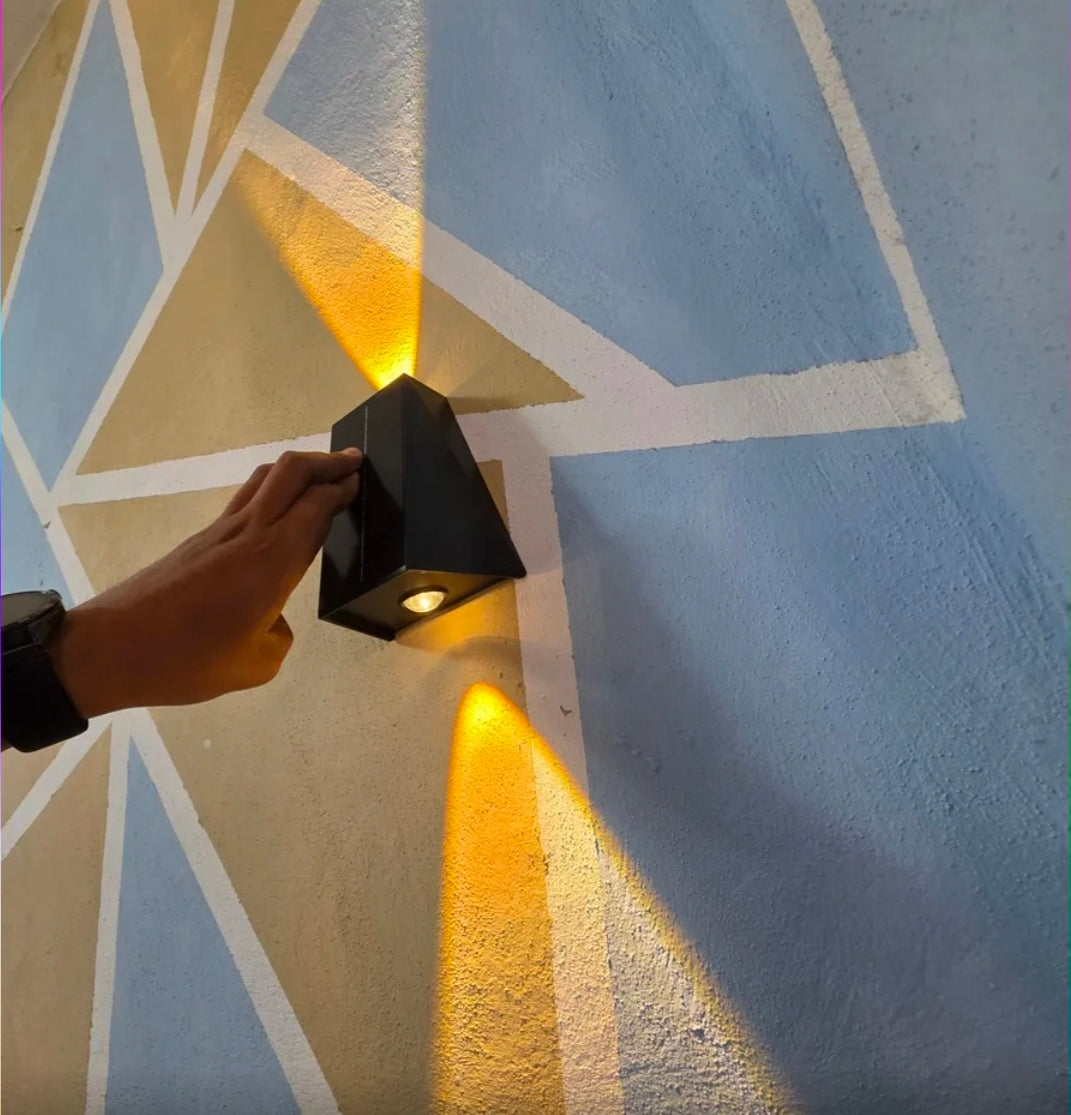 4 lámparas de pared Led solar luz cálida