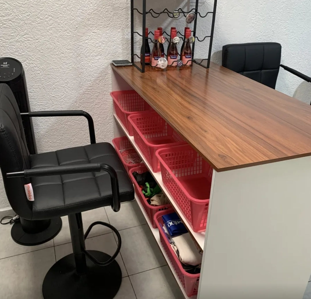 2 Bancos Altos para Barra con Apoyabrazos