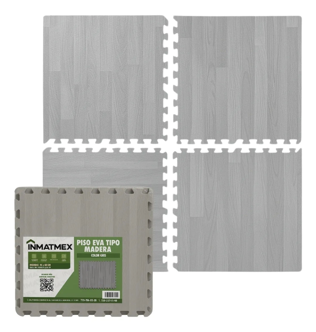 Tapetes 60x60 goma Eva superficie tipo madera