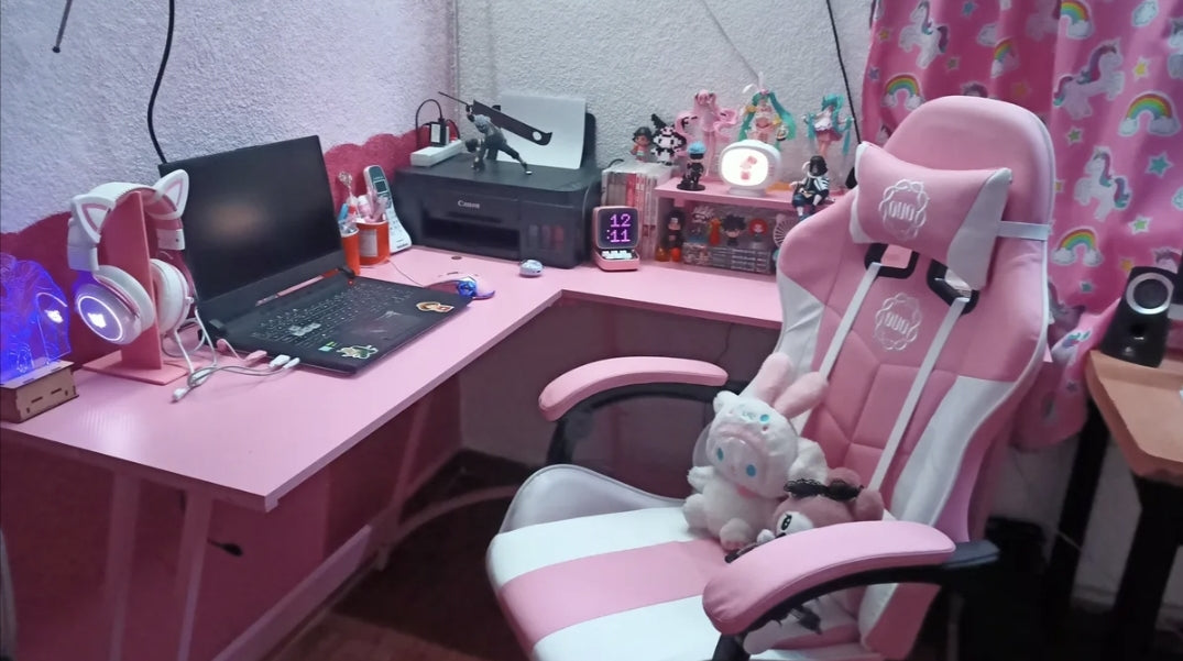 Escritorio Gamer Melamina Con Textura De Fibra De Carbono De 130cm X 76cm X 50cm X 130cm