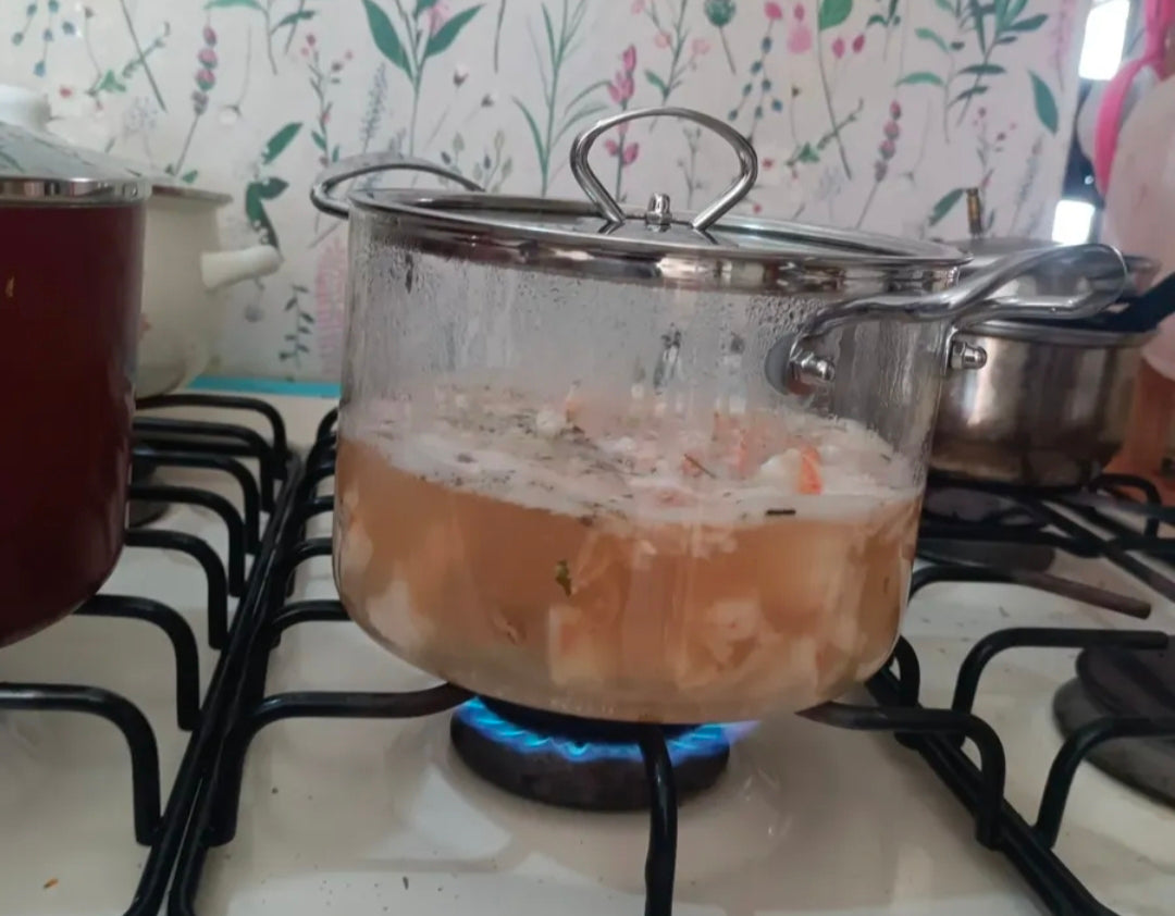 Juego De 4 Ollas De Vidrio Transparente Con Tapa Home Chef