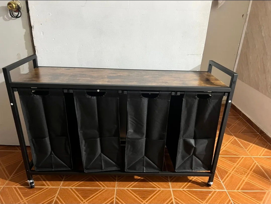 Cesta De Ropa Sucia con 4 Bolsas Organizadoras