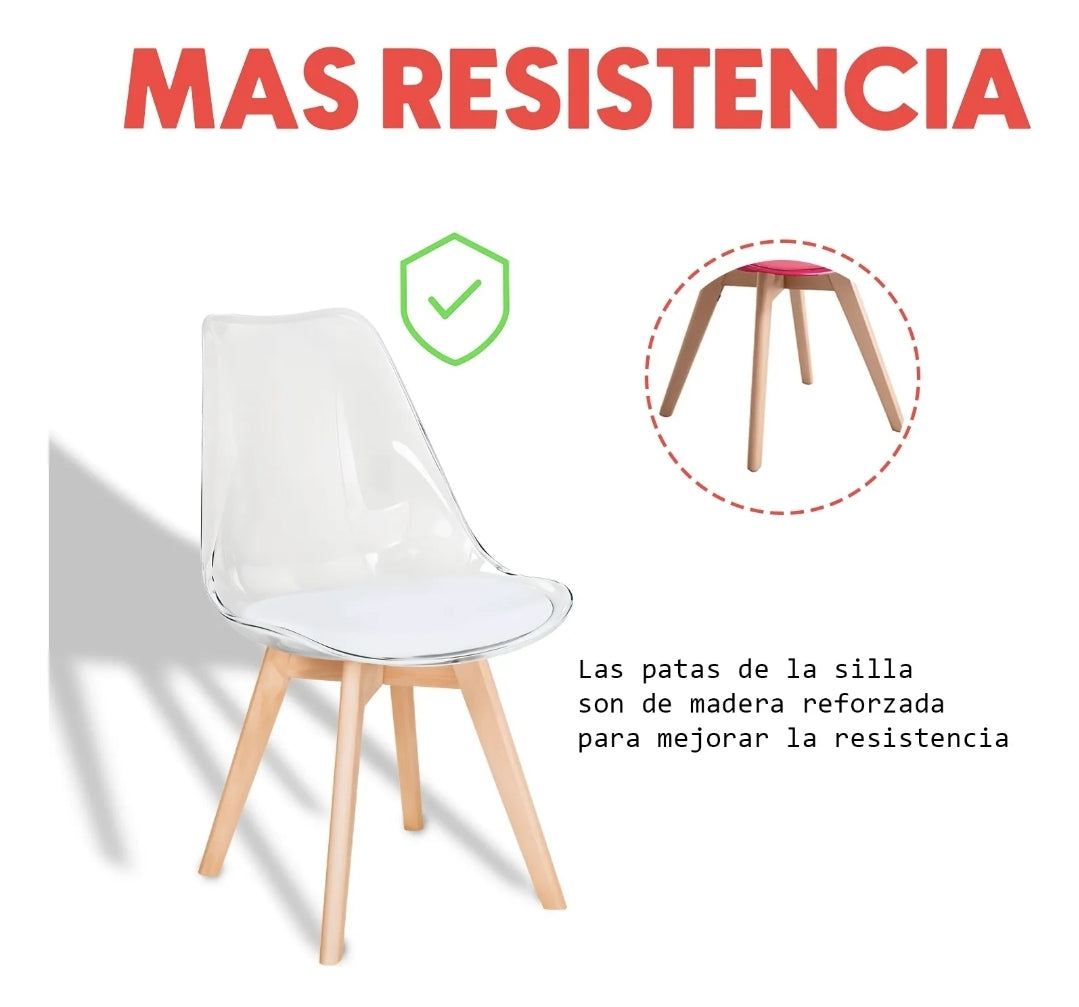 Set De 4 Sillas De Comedor Eames Acrílico