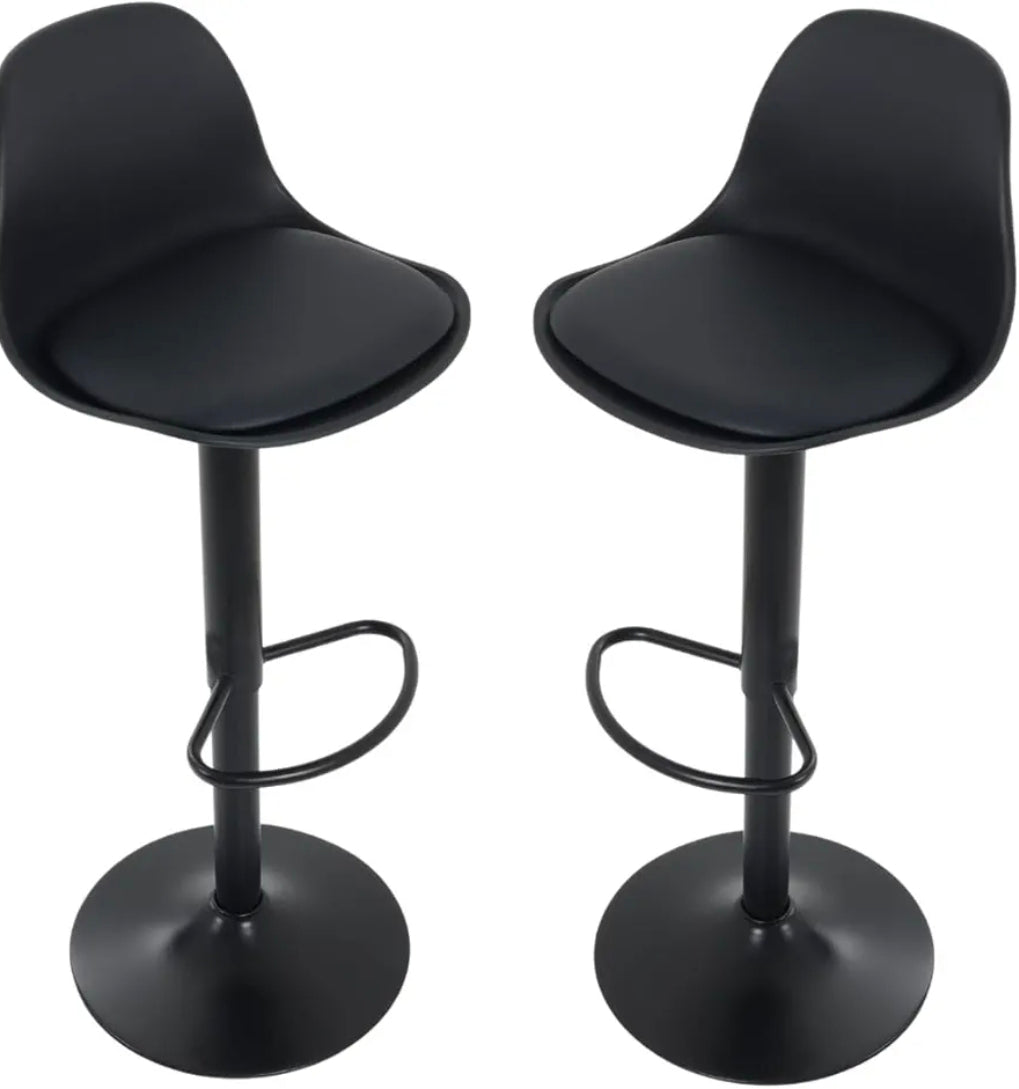 2 bancos modelo Tulip con asiento acolchado