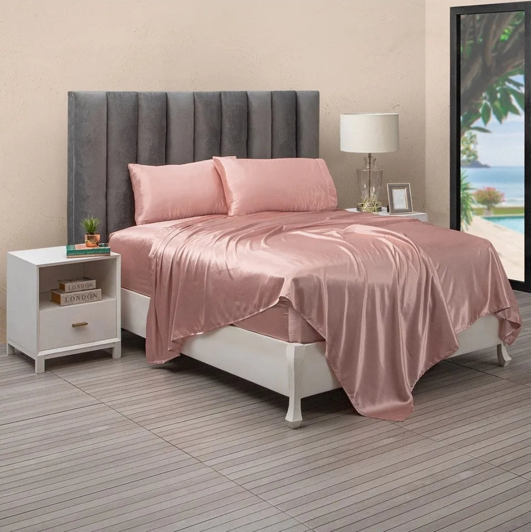 Sábana Lujosa De Satín King Size