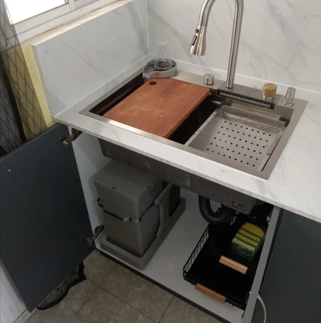 Bote de basura 20+15L extraible bajo tarja