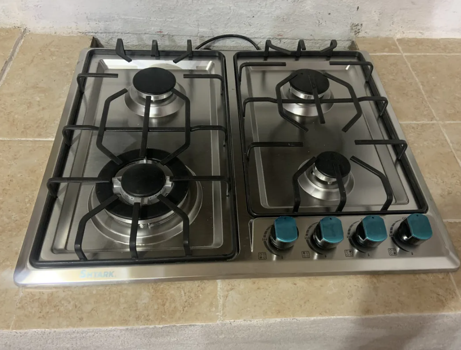 Parrilla 4 quemadores acero inoxidable shtark