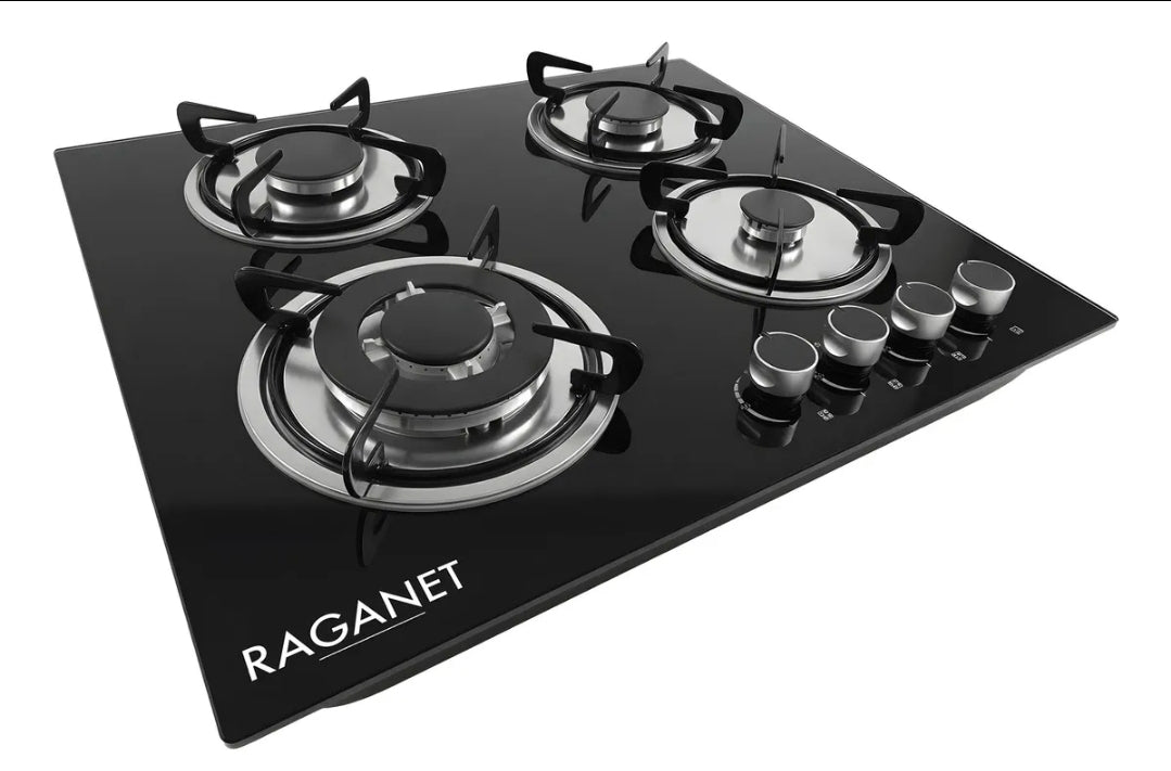 Parrilla 4 quemadores cristal templado RAGANET