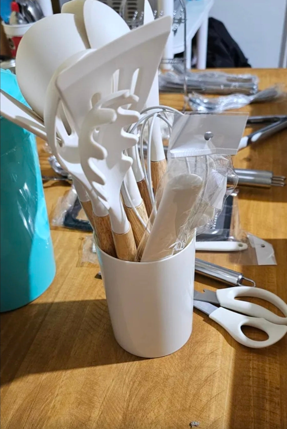 Utensilios Cocina De Silicona 44 Piezas Reposteria Espátulas Resistente Al Calor Con Mango Antideslizante Y Antiquemaduras