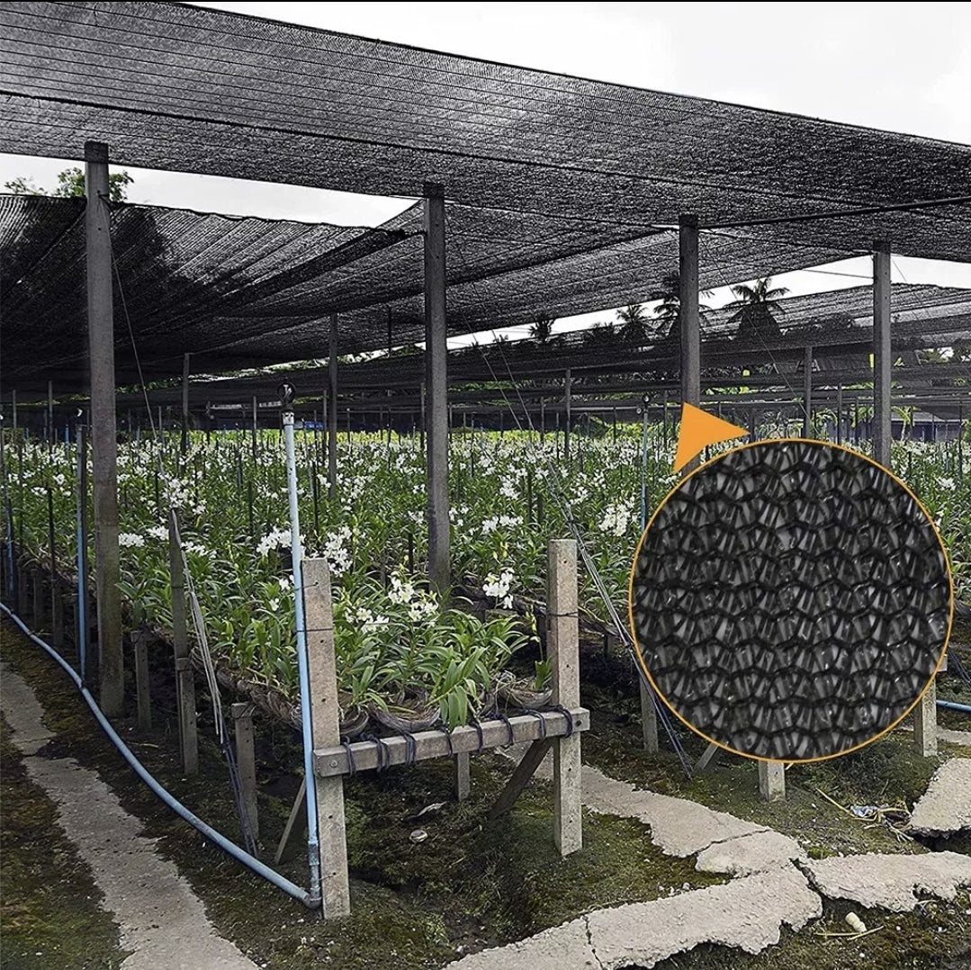 Malla Sombra Raschel Negra 70% 4.5x12 Mts para INVERNADERO