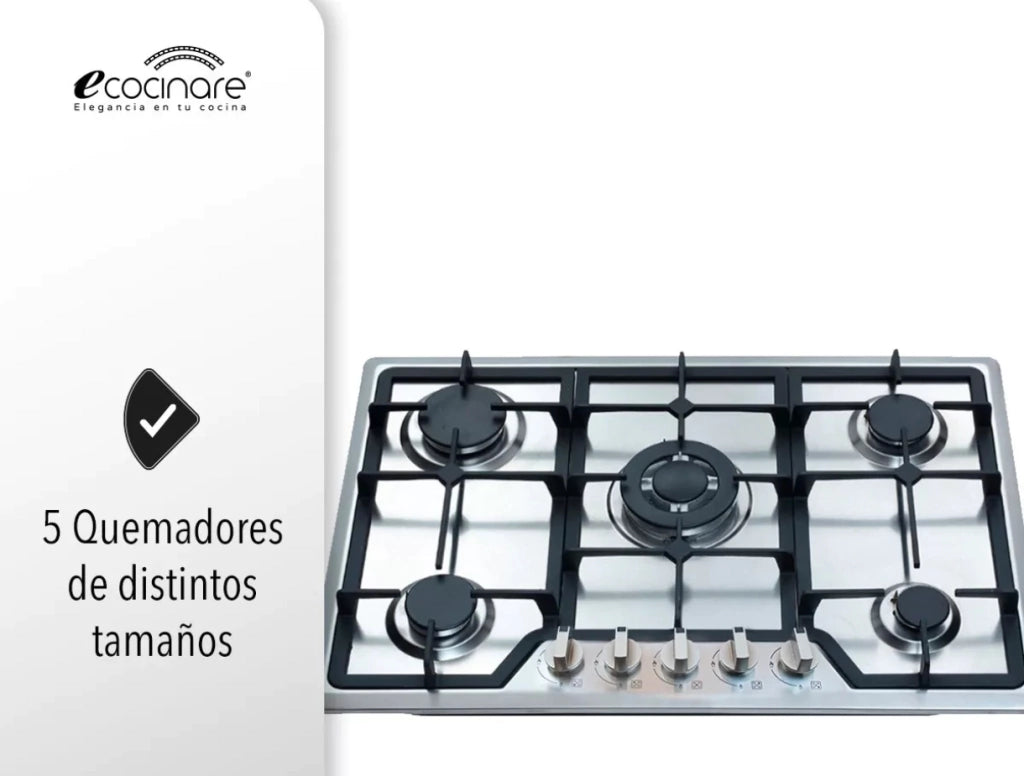 Parrilla Ecocinare Empotrable 5 Quemadores
