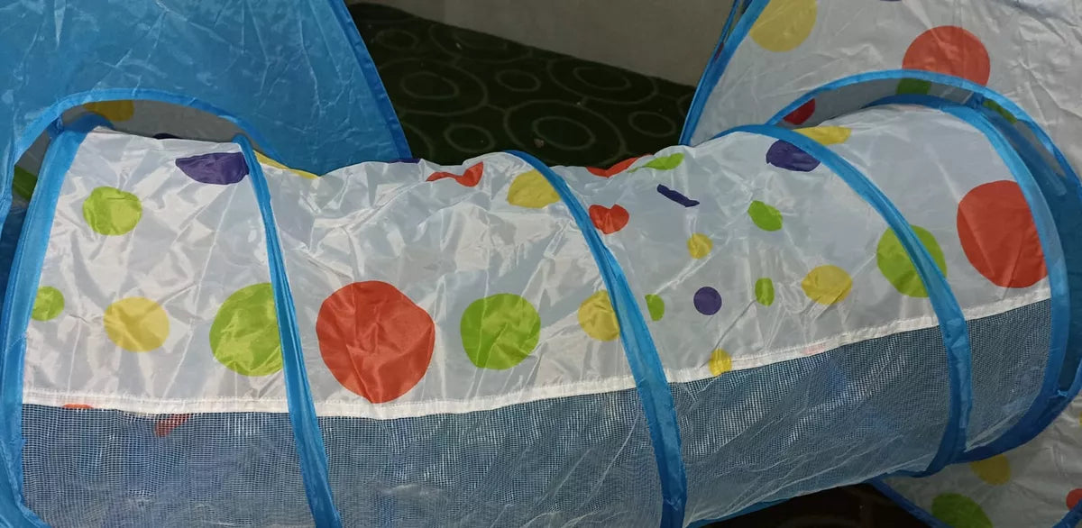 Tiendas Infantiles 3 En 1 Con Túnel, Piscina De Bolas Y Casa