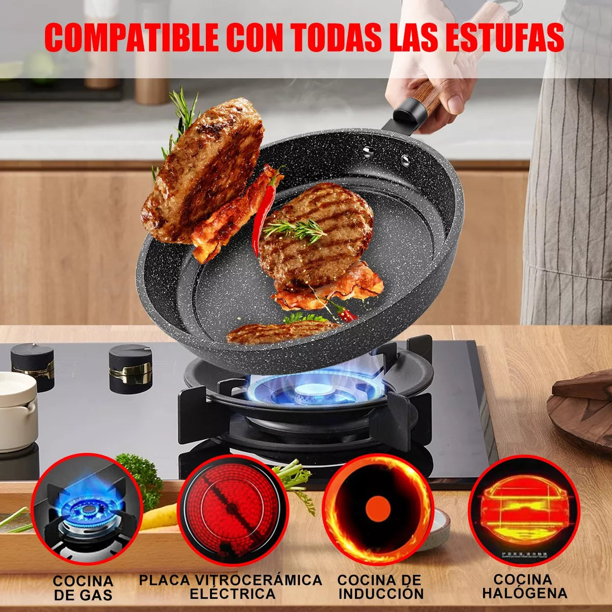 Sartenes Maifan Antiadherente 24/26/30cm 3pzas