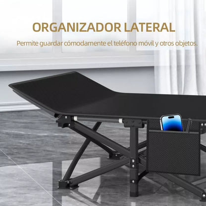 Catre Plegable Acampar Campismo Con Colchón 80x190cm