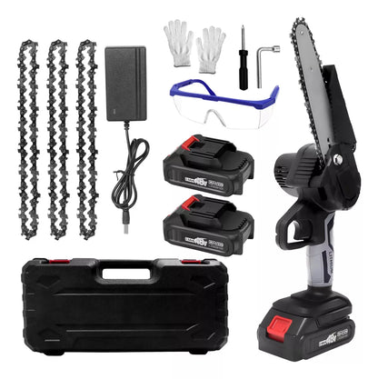 Motosierra Inalambrica Portatil 6 Pulgadas Con 2 Baterías
