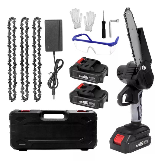 Motosierra Inalambrica Portatil 6 Pulgadas Con 2 Baterías