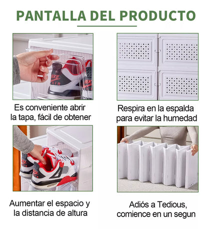 Zapatera plegable 2 TORRES DE 6 COMPARTIMENTOS Capacidad para 12 pares