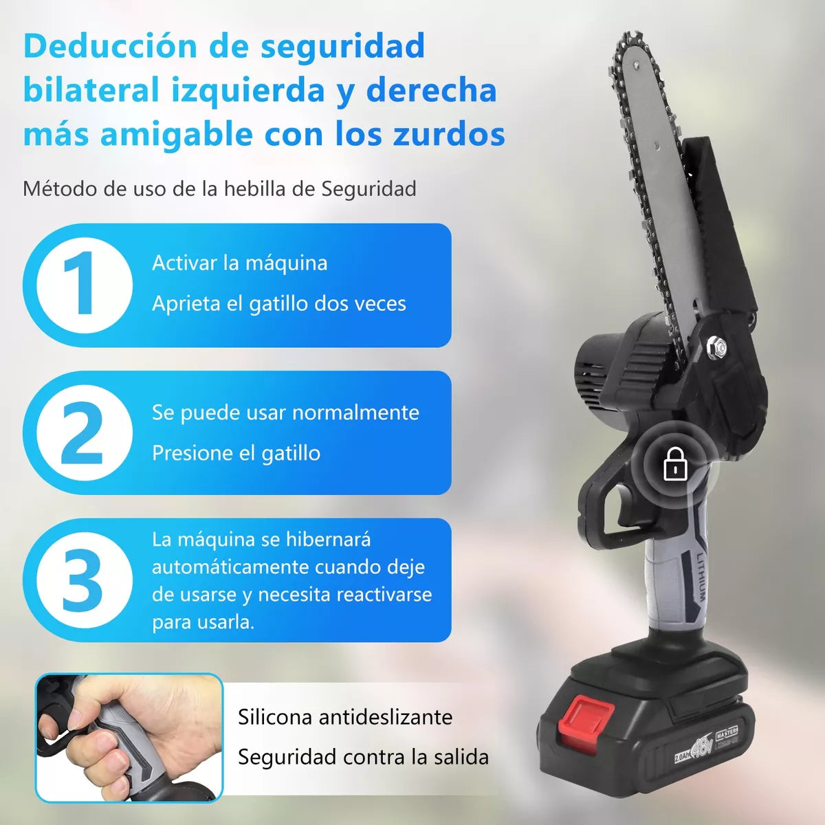 Motosierra Inalambrica Portatil 6 Pulgadas Con 2 Baterías