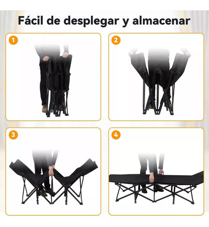 Catre Plegable Acampar Campismo Con Colchón 80x190cm
