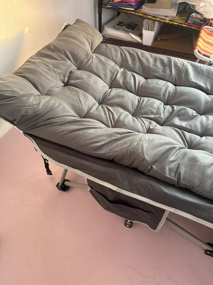 Catre Plegable Acampar Campismo Con Colchón 80x190cm