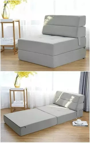 Sofa Cama Individual Sillon Puff Plegable 190x70x10cm (Entrega de 5 a 10 días)