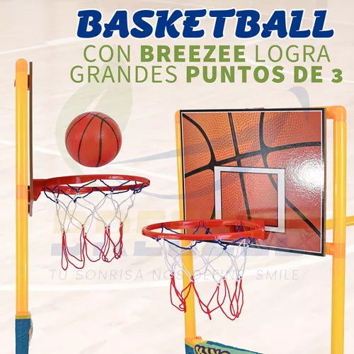 Portería 3 En 1 Infantil Futbol Canasta Basquetbol Dardos