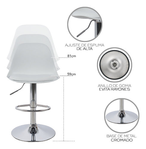 2 bancos modelo Tulip con asiento acolchado