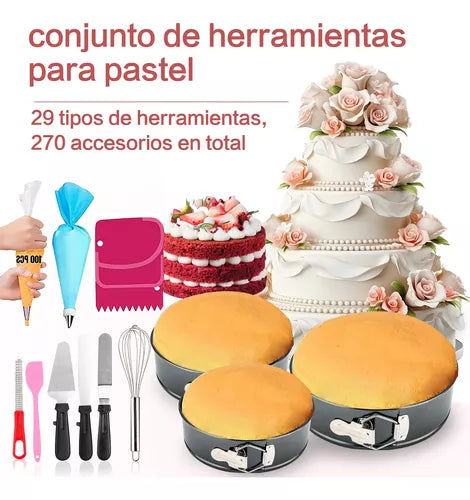 KIT DE PASTELES 700 PIEZAS  SET BOQUILLAS BASE PARA DECORACIÓN