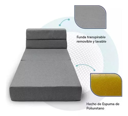 Sofa Cama Individual Sillon Puff Plegable 190x70x10cm (Entrega de 5 a 10 días)