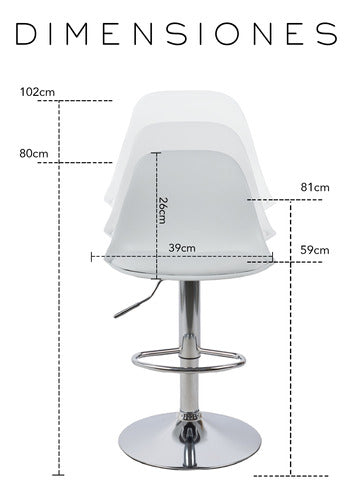 2 bancos modelo Tulip con asiento acolchado