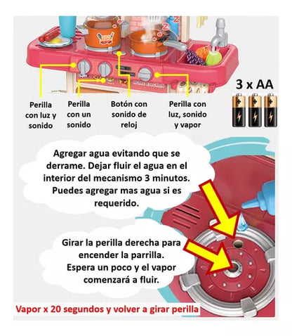Cocinita infantil con luz y sonido 47x63cm