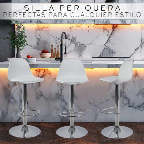 2 bancos modelo Tulip con asiento acolchado