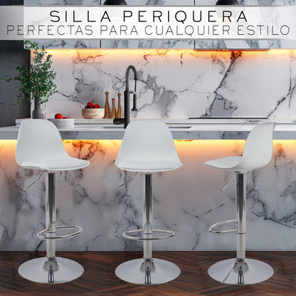 2 bancos modelo Tulip con asiento acolchado