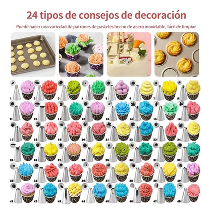 KIT DE PASTELES 700 PIEZAS  SET BOQUILLAS BASE PARA DECORACIÓN