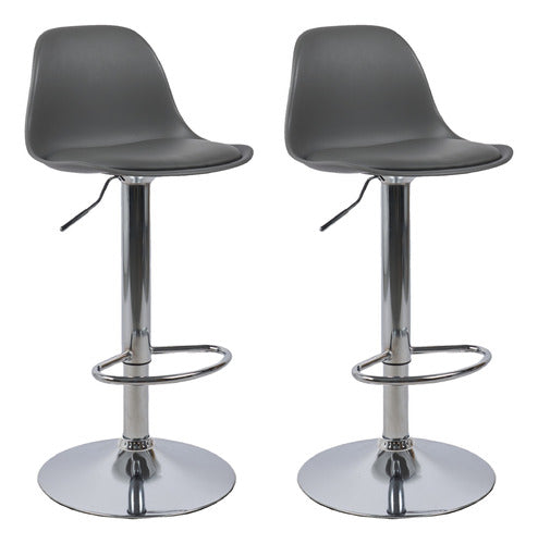 2 bancos modelo Tulip con asiento acolchado