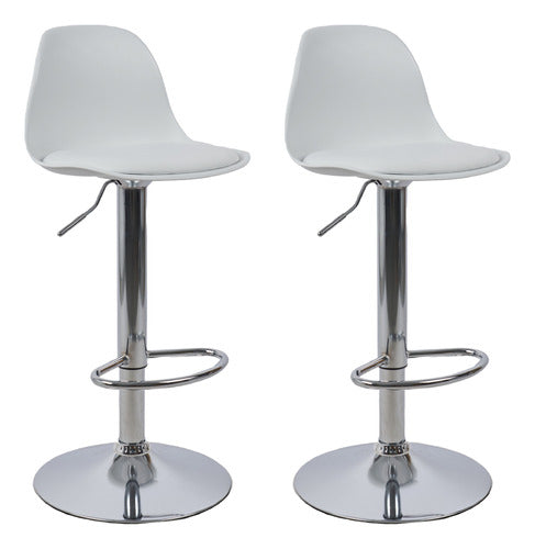 2 bancos modelo Tulip con asiento acolchado