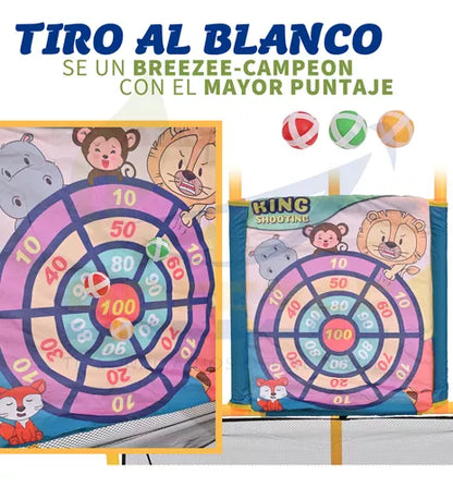 Portería 3 En 1 Infantil Futbol Canasta Basquetbol Dardos