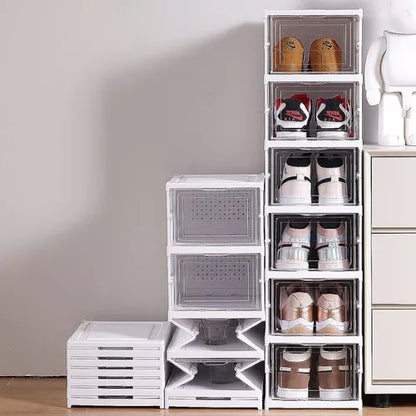 Zapatera plegable 2 TORRES DE 6 COMPARTIMENTOS Capacidad para 12 pares