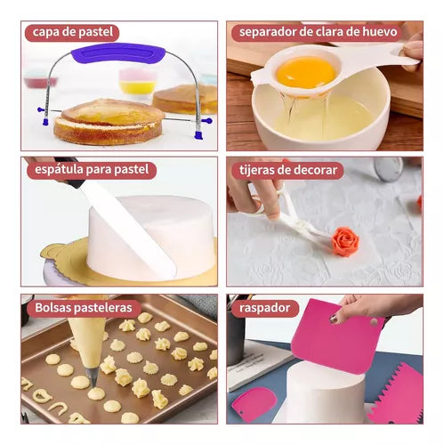 KIT DE PASTELES 700 PIEZAS  SET BOQUILLAS BASE PARA DECORACIÓN