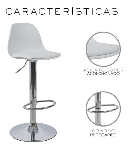 2 bancos modelo Tulip con asiento acolchado