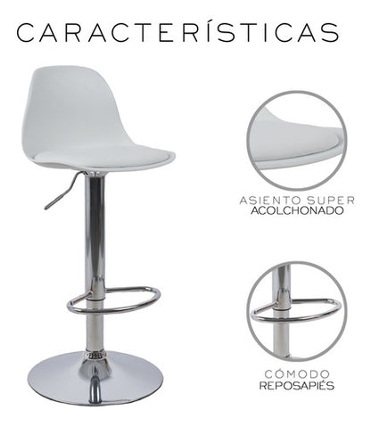 2 bancos modelo Tulip con asiento acolchado